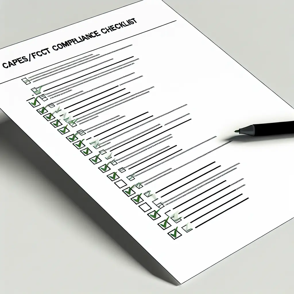 Checklist detalhado de conformidade com marcações de verificação